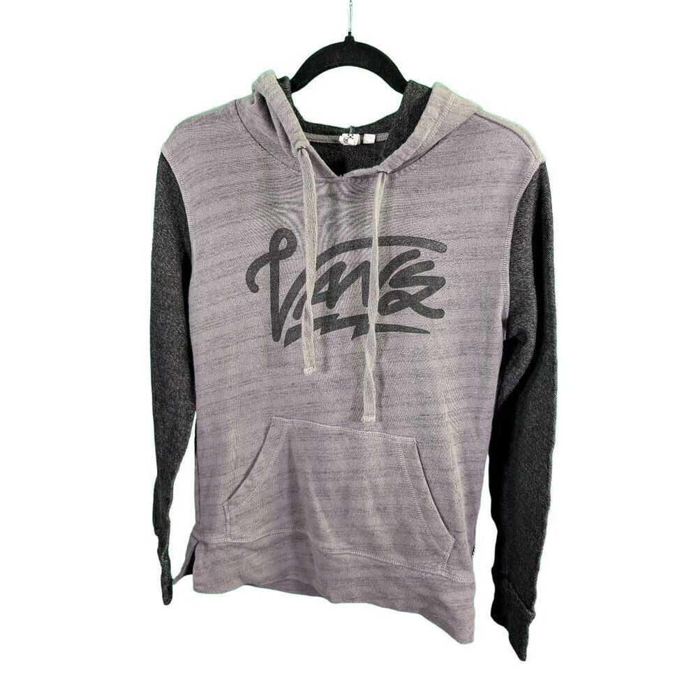 VANS Men’s Gray Color Block Pullover Lightweight Sweater Hoodie Size Small